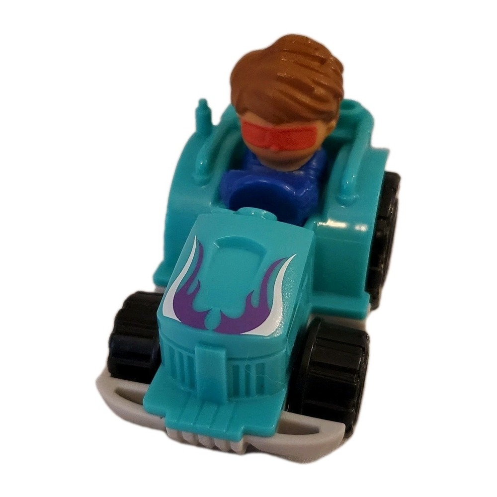 Fisher Price Little People Wheelies Hot Rod Teal Blue Car‎